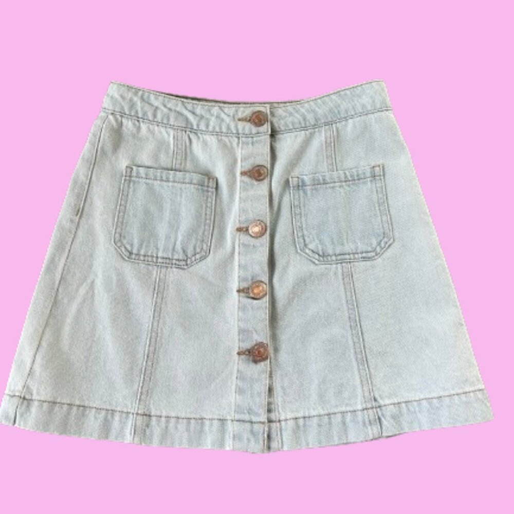 jean mini skirt